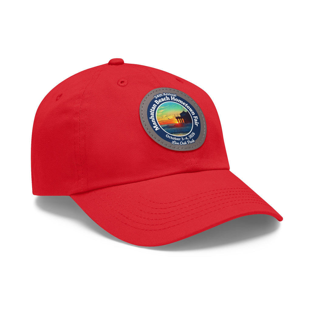 Manhattan Beach Hometown Fair 2026  Beach  Live Oak Park Annual Festival Round Leather Patch Hat