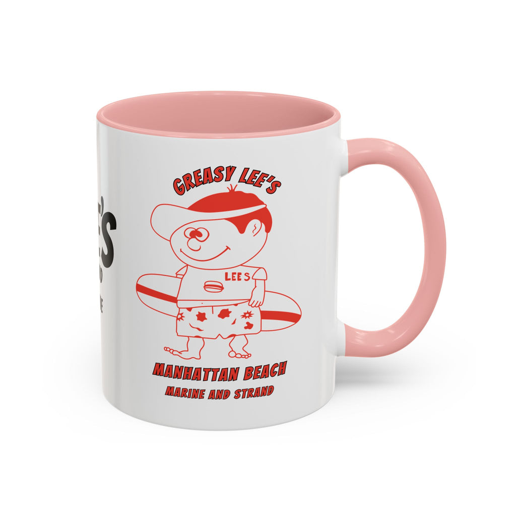 Greasy Lee's Surfer Logo Mug | Marine and Strand Manhattan Beach Old School  Accent Coffee Mug 11oz 15oz