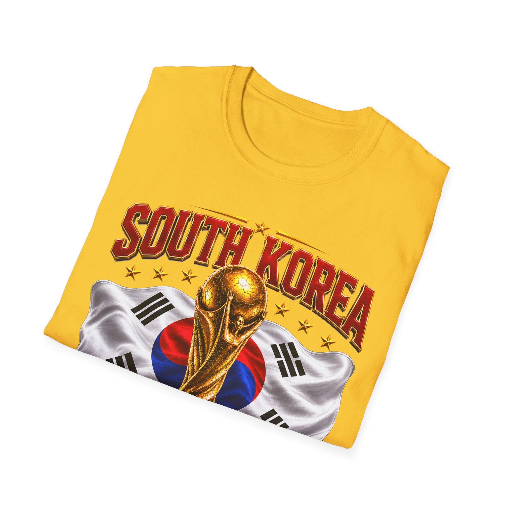 South Korea 2026 Soccer World Cup T-Shirt — Korean Flag & Trophy Football Fan Tee