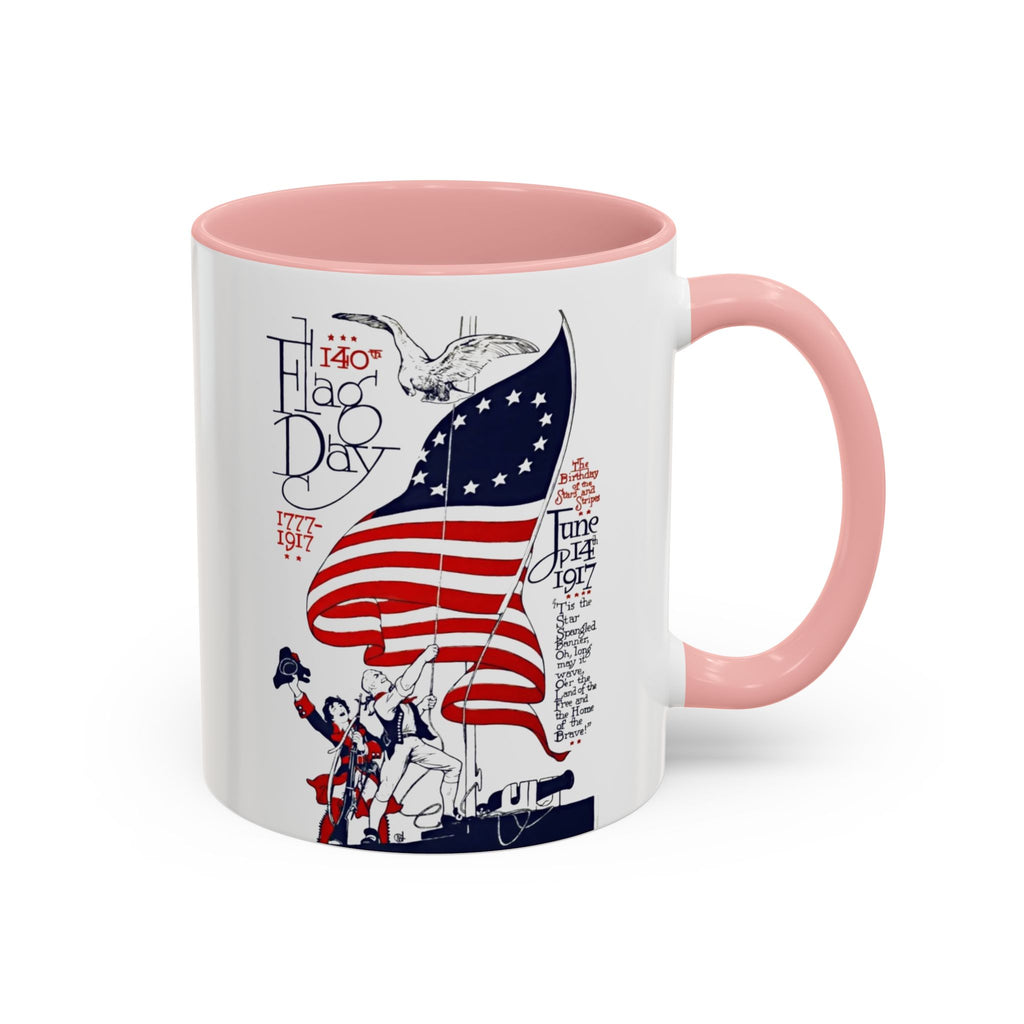 Flag Day Illustration Original Artwork 1917  Mug | American Flag Sailors Accent Coffee Mug
