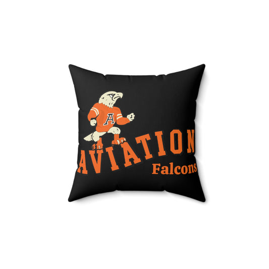 Aviation High School Go Falcons Gone But Not Forgotten Faux Suede Square Pillow