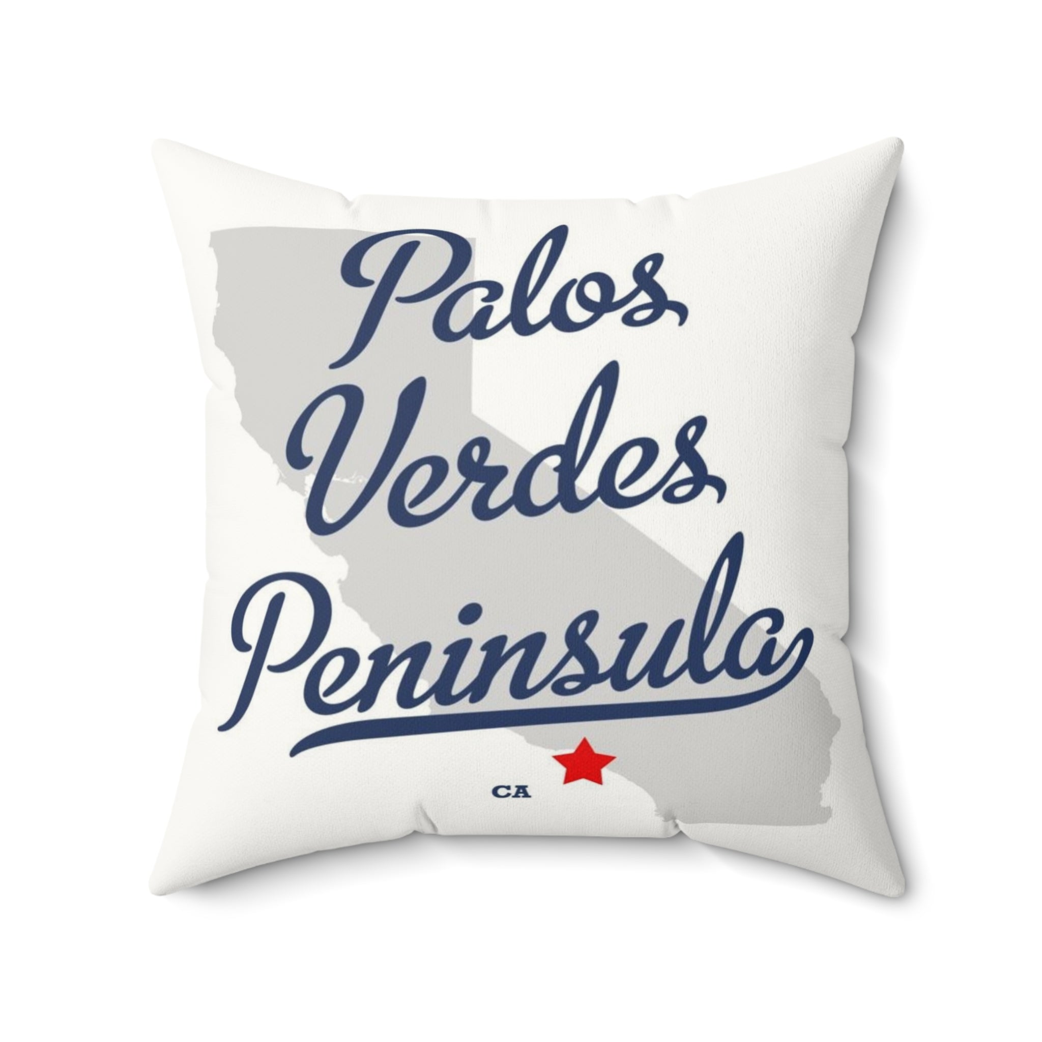 Palos Verdes Peninsula California Map - Faux Suede Square Pillow