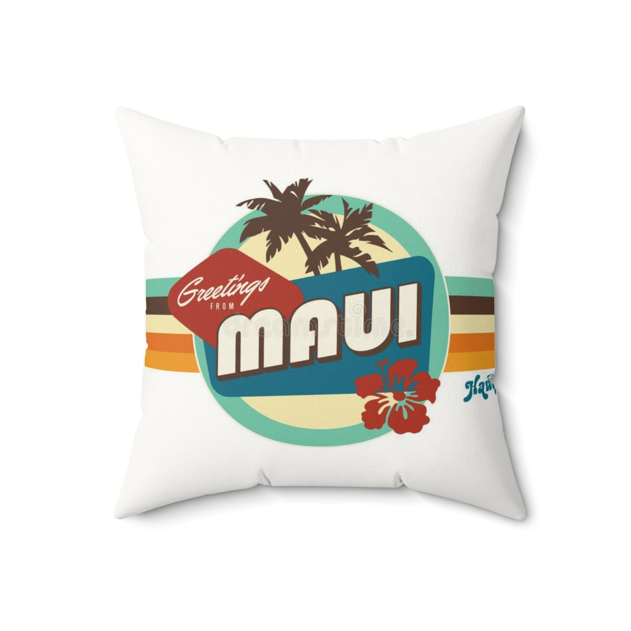 Greetings from MAUI - Faux Suede Square Pillow