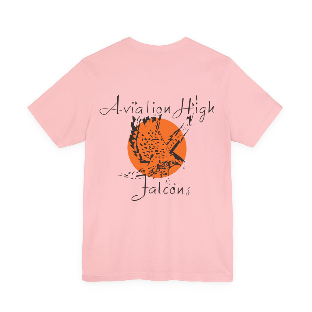 Aviation High School Signage Logo - Many Colors - Unisex Jersey Short Sleeve Tee
