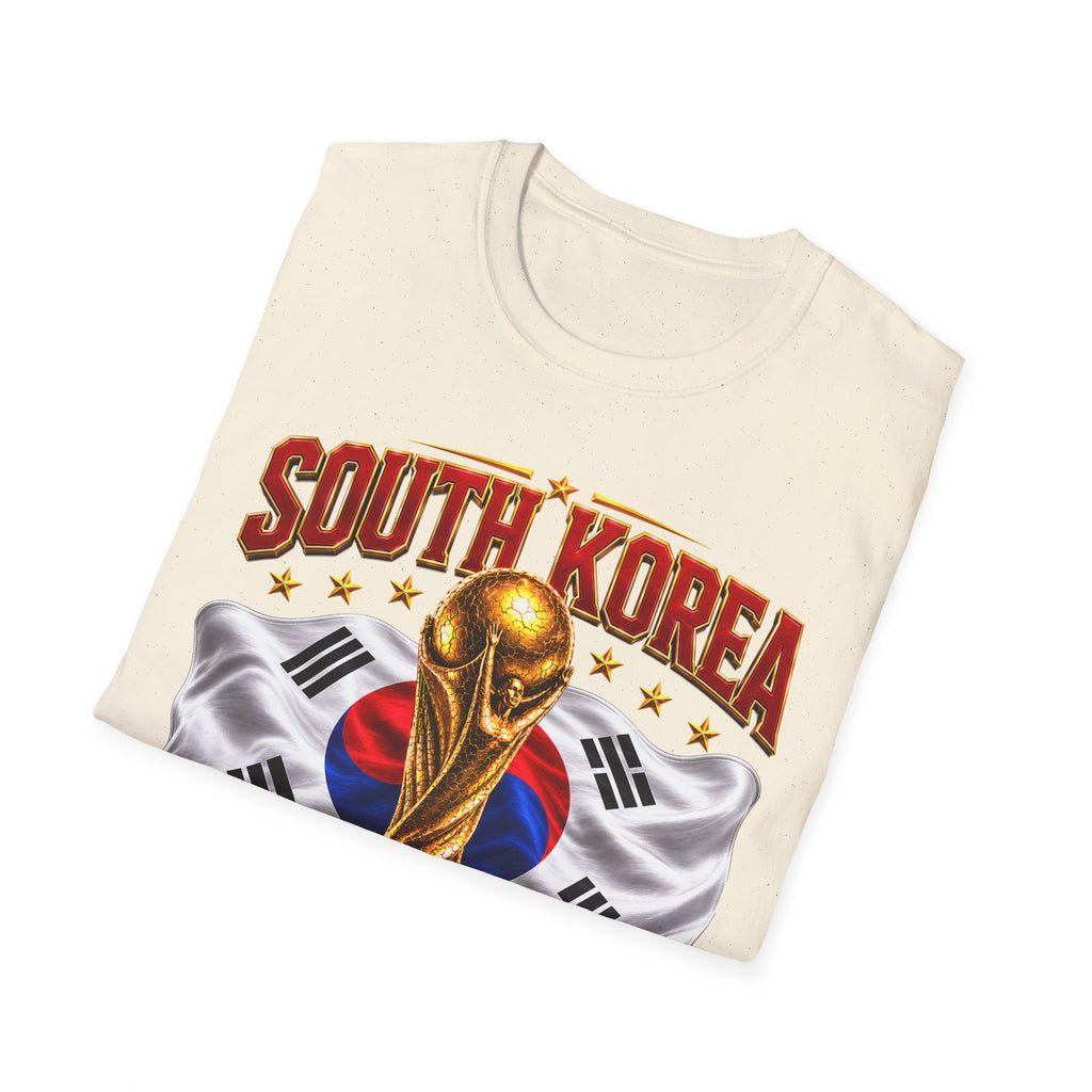 South Korea 2026 Soccer World Cup T-Shirt — Korean Flag & Trophy Football Fan Tee
