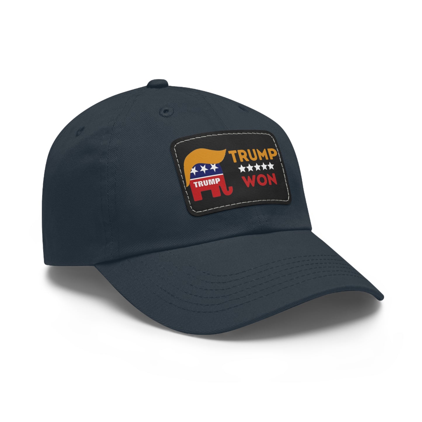 Trump Won Mom and Dad Hat with Leather Patch (Rectangle)