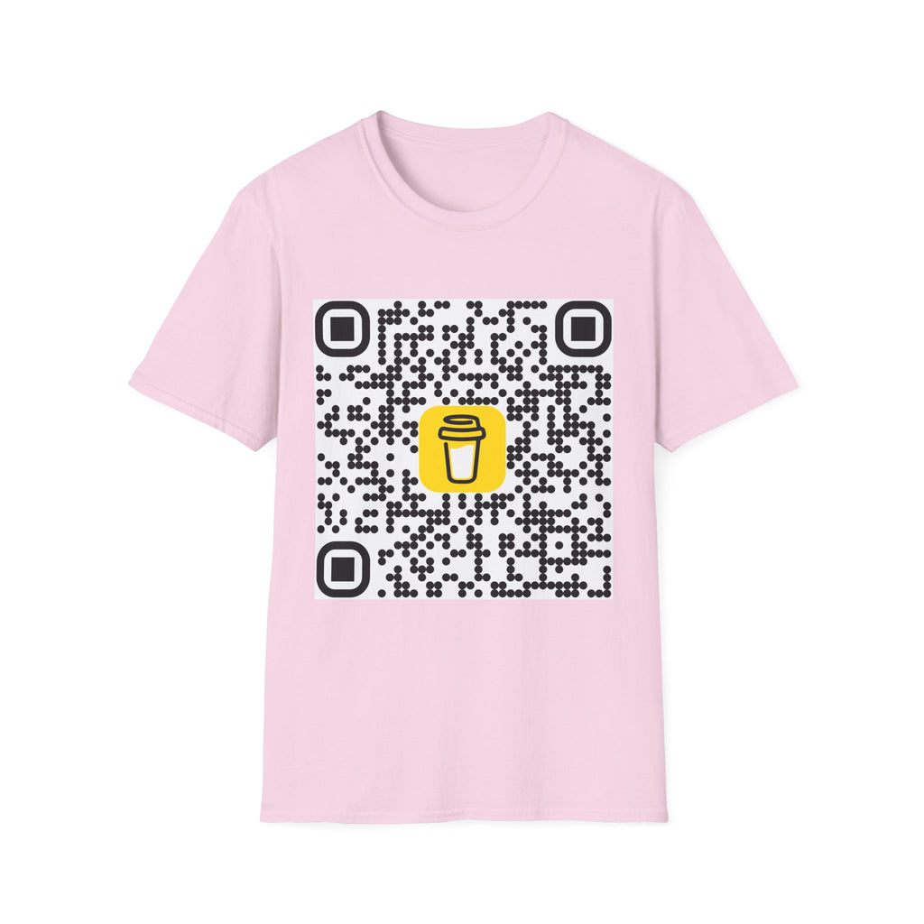 QR Code Coffee Cup T‑Shirt — Scan-to-Order Cafe Tee
