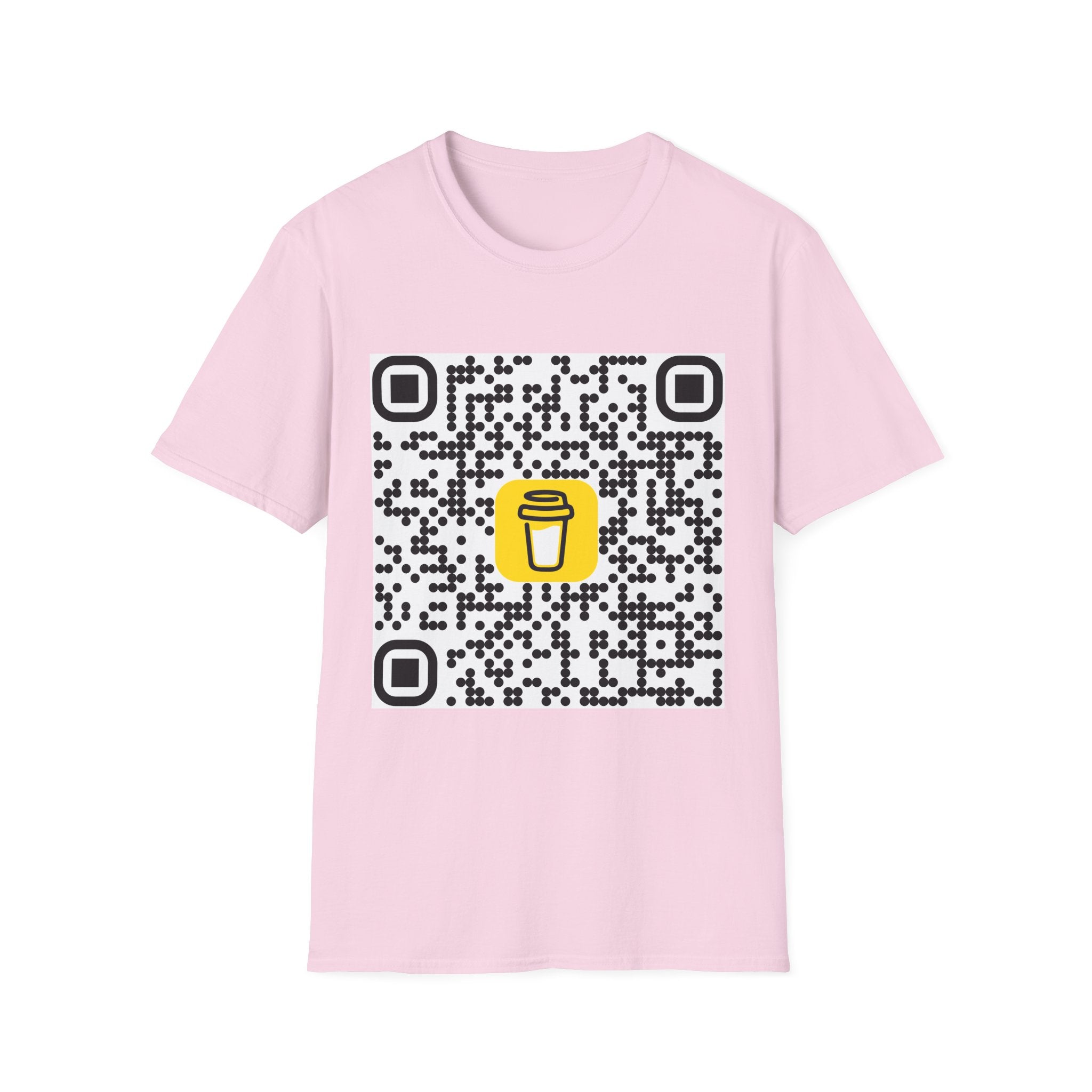 QR Code Coffee Cup T‑Shirt — Scan-to-Order Cafe Tee
