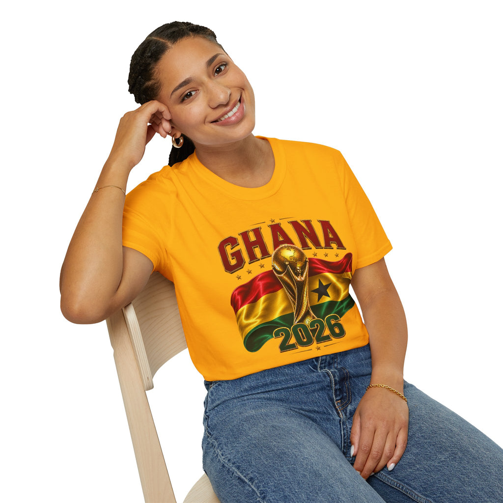 Ghana 2026 World Cup T-Shirt — Flag & Trophy Football Fan Tee