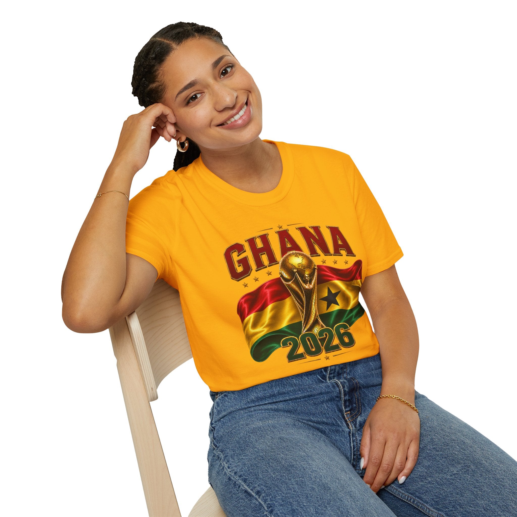 Ghana 2026 World Cup T-Shirt — Flag & Trophy Football Fan Tee