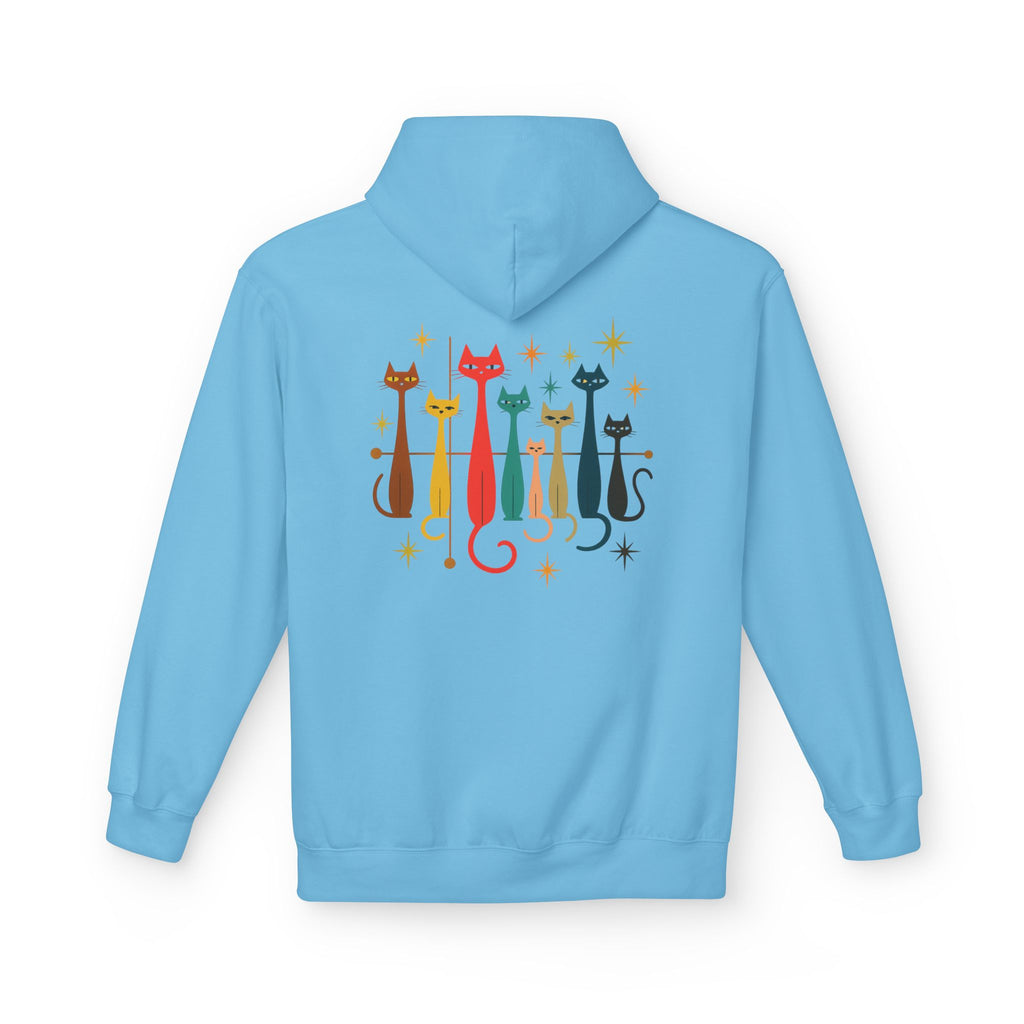 Retro Long Cats hoodie | Colorful Cat Illustration (printed front and back)