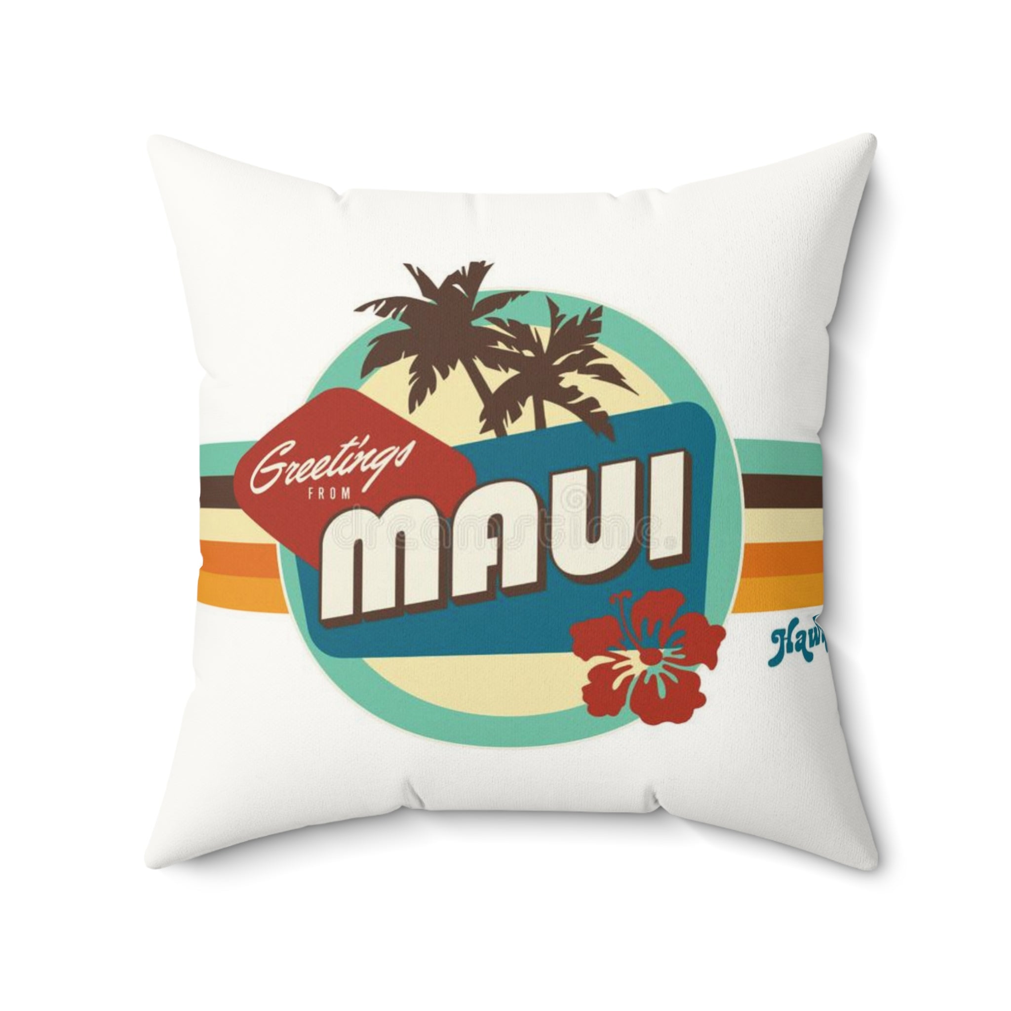 Greetings from MAUI - Faux Suede Square Pillow