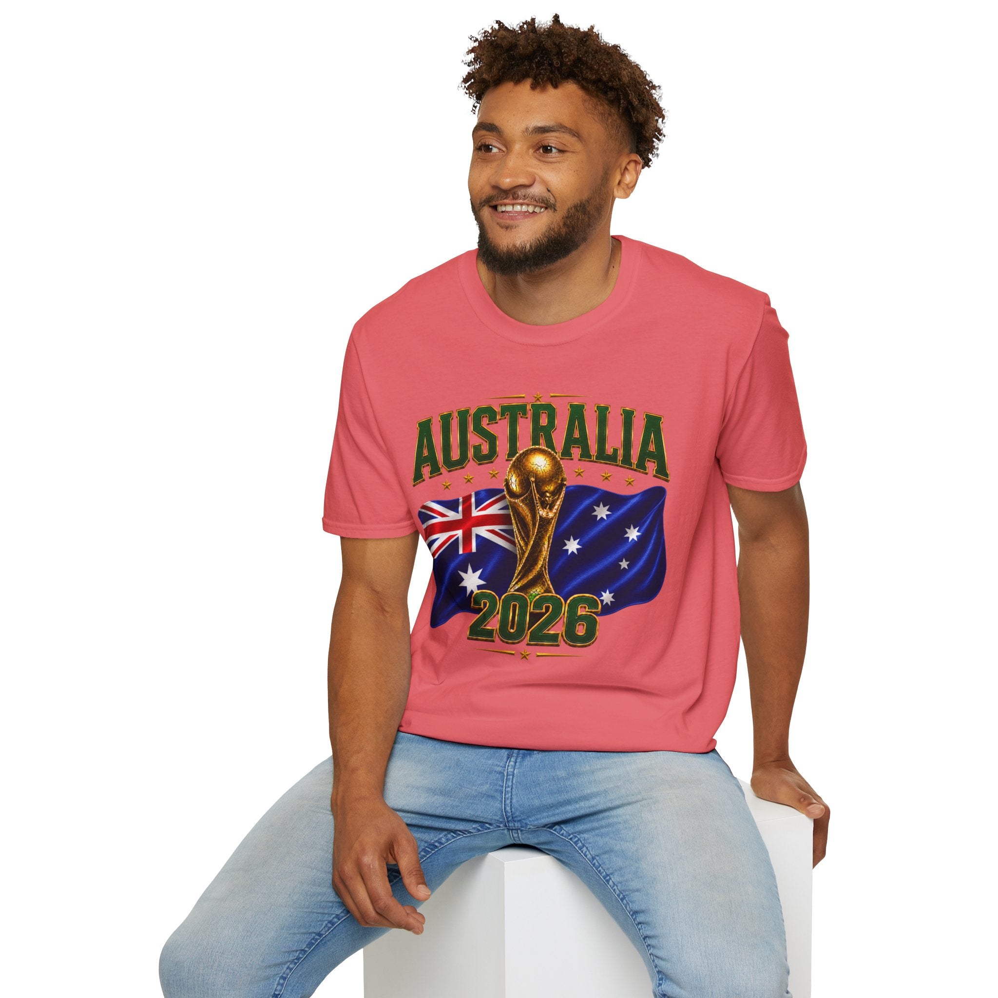 Australia 2026 Soccer World Cup T-Shirt — Aussie Flag & Trophy Design
