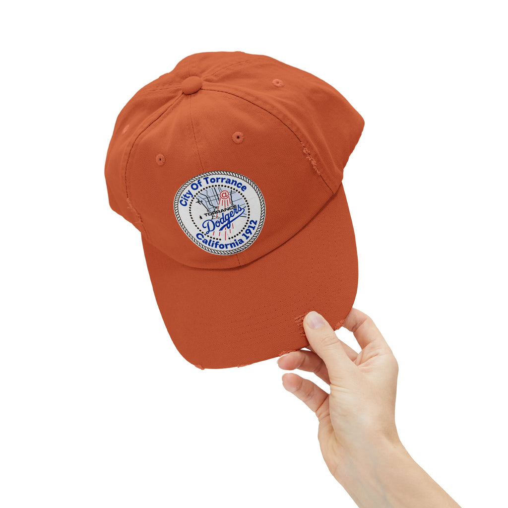 Distressed Baseball Cap with Torrance Dodgers Patch