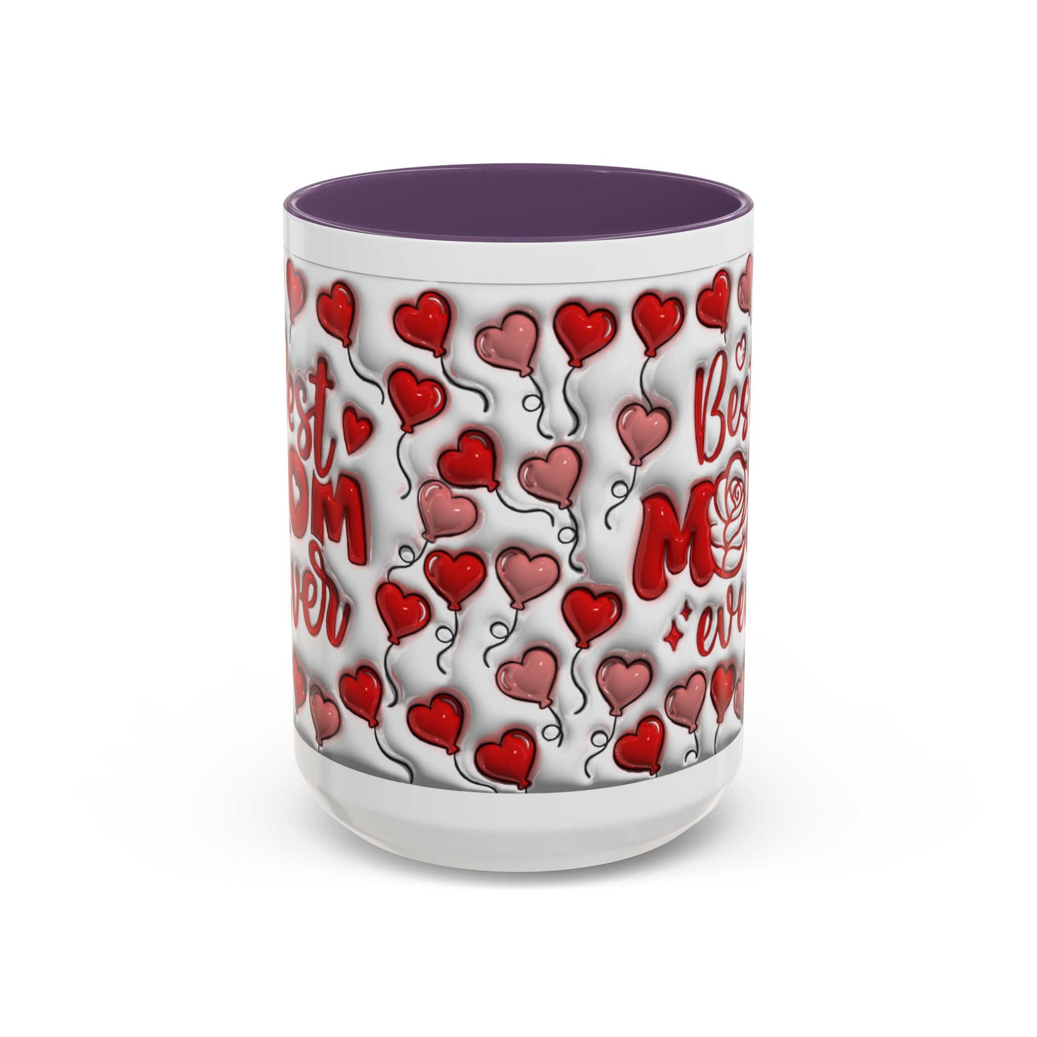 Best Mom Ever Valentines Day Hearts Accent Coffee Mug (11, 15oz)