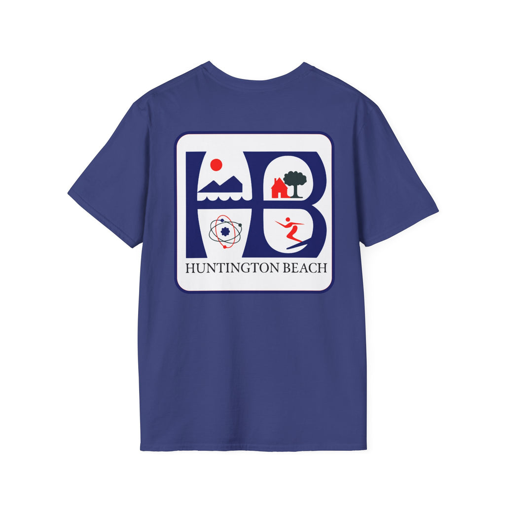 Huntington Beach Retro Logo T-Shirt — HB Surf & Sunset Tee (printed 3 side)