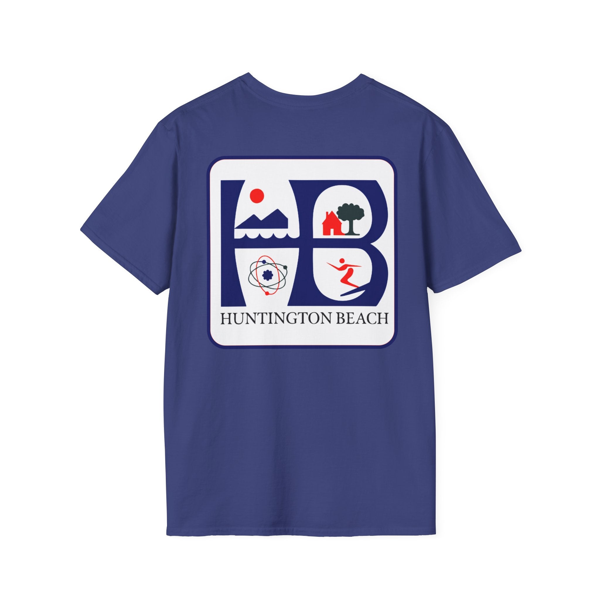 Huntington Beach Retro Logo T-Shirt — HB Surf & Sunset Tee (printed 3 side)