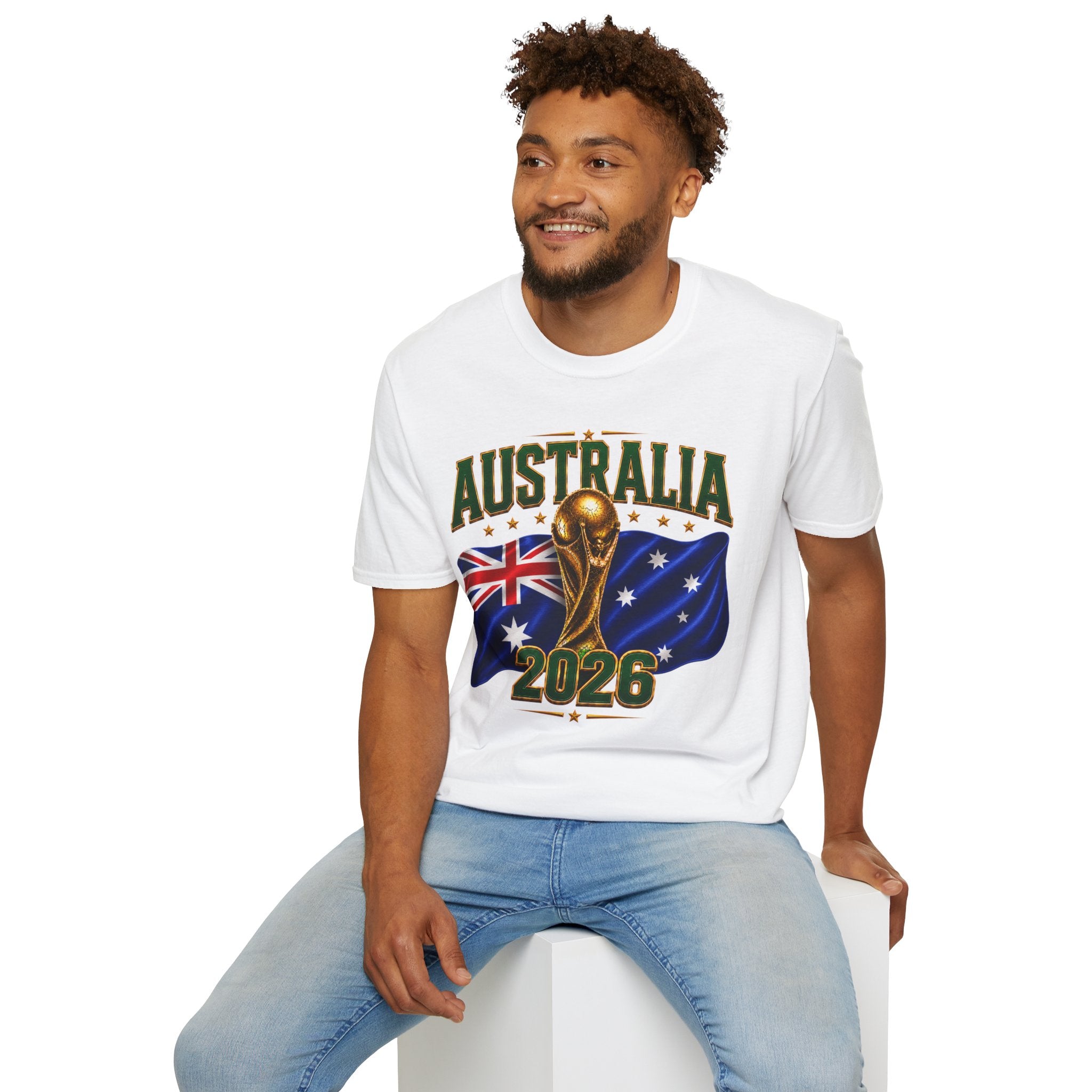 Australia 2026 Soccer World Cup T-Shirt — Aussie Flag & Trophy Design