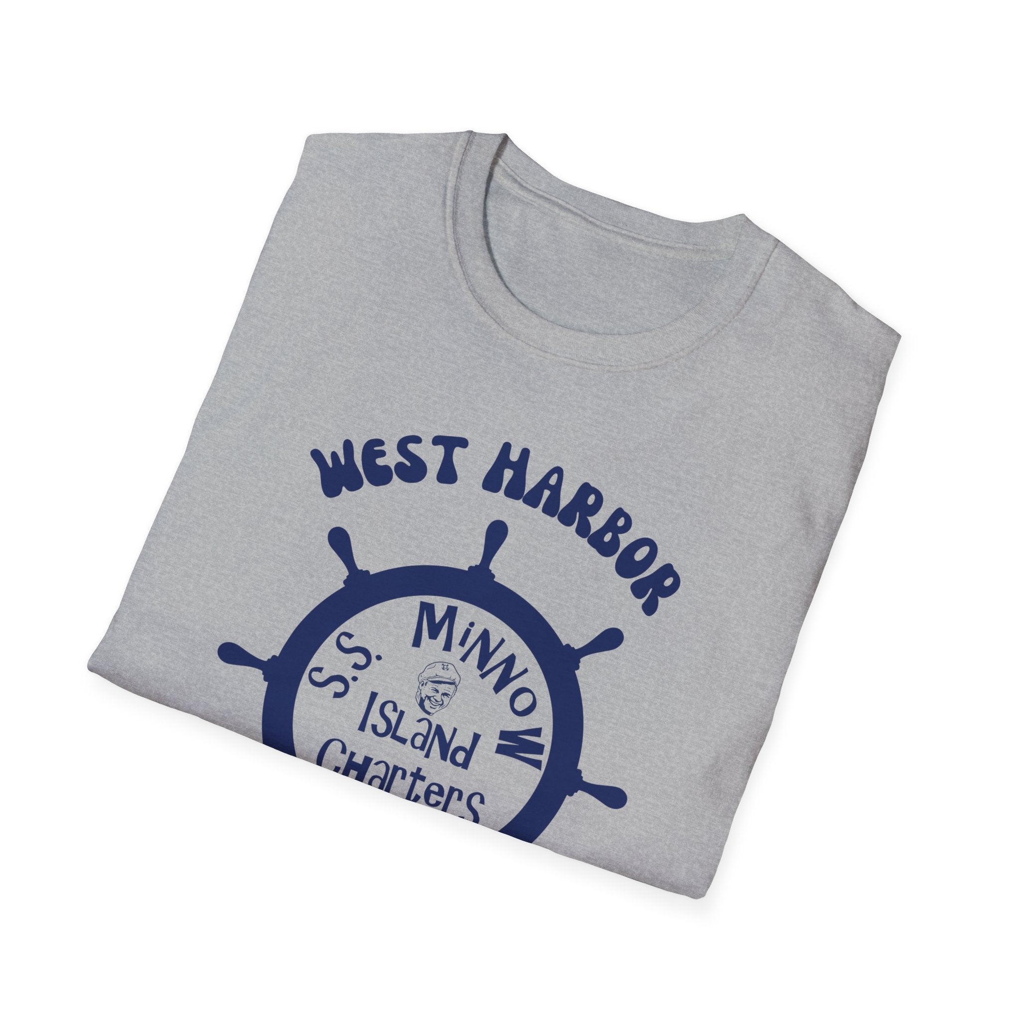 West Harbor San Pedro Ship Wheel Minno Island Charters T-Shirt | 3 Hour Tours