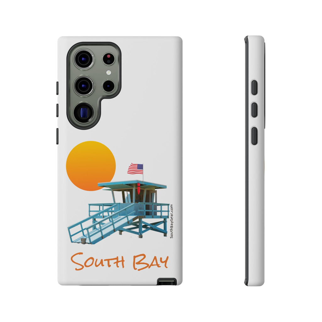 South Bay Lifeguard Stand with American Flag Tough Phone Cases