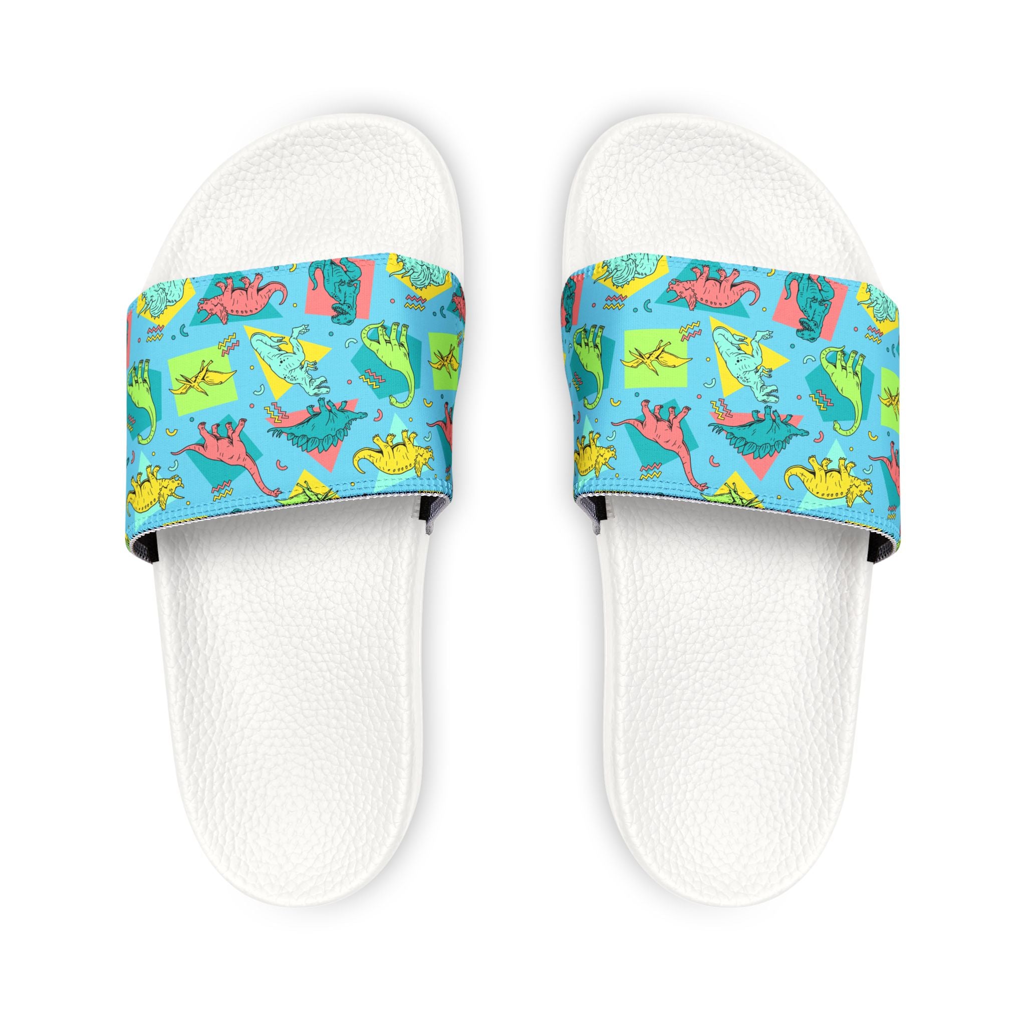 Colorful Cartoon Dinosaurs  Pattern Sandals | Youth Slide Sandals