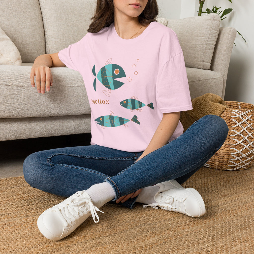 Metlox Pottery Fish Trio T-Shirt | Minimal Ocean Illustration