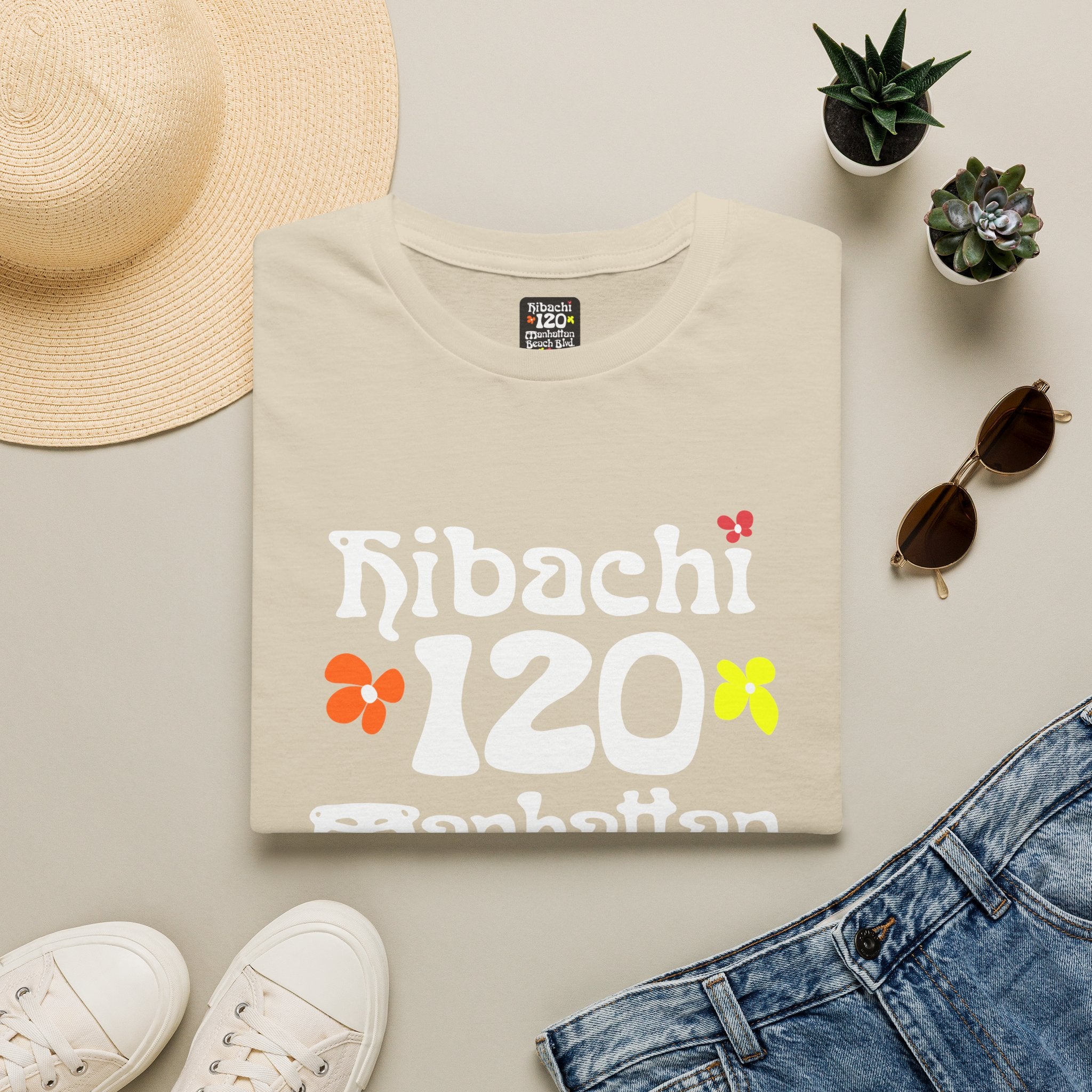 Hibachi 120 Manhattan Beach Blvd Restaurant #OldSchool T-Shirt — Retro Floral Surf Tee "Gone But Not Forgotten"