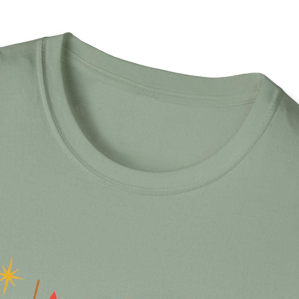 Retro Mid-Century Cats T-Shirt | Colorful Stylized Cat Illustration