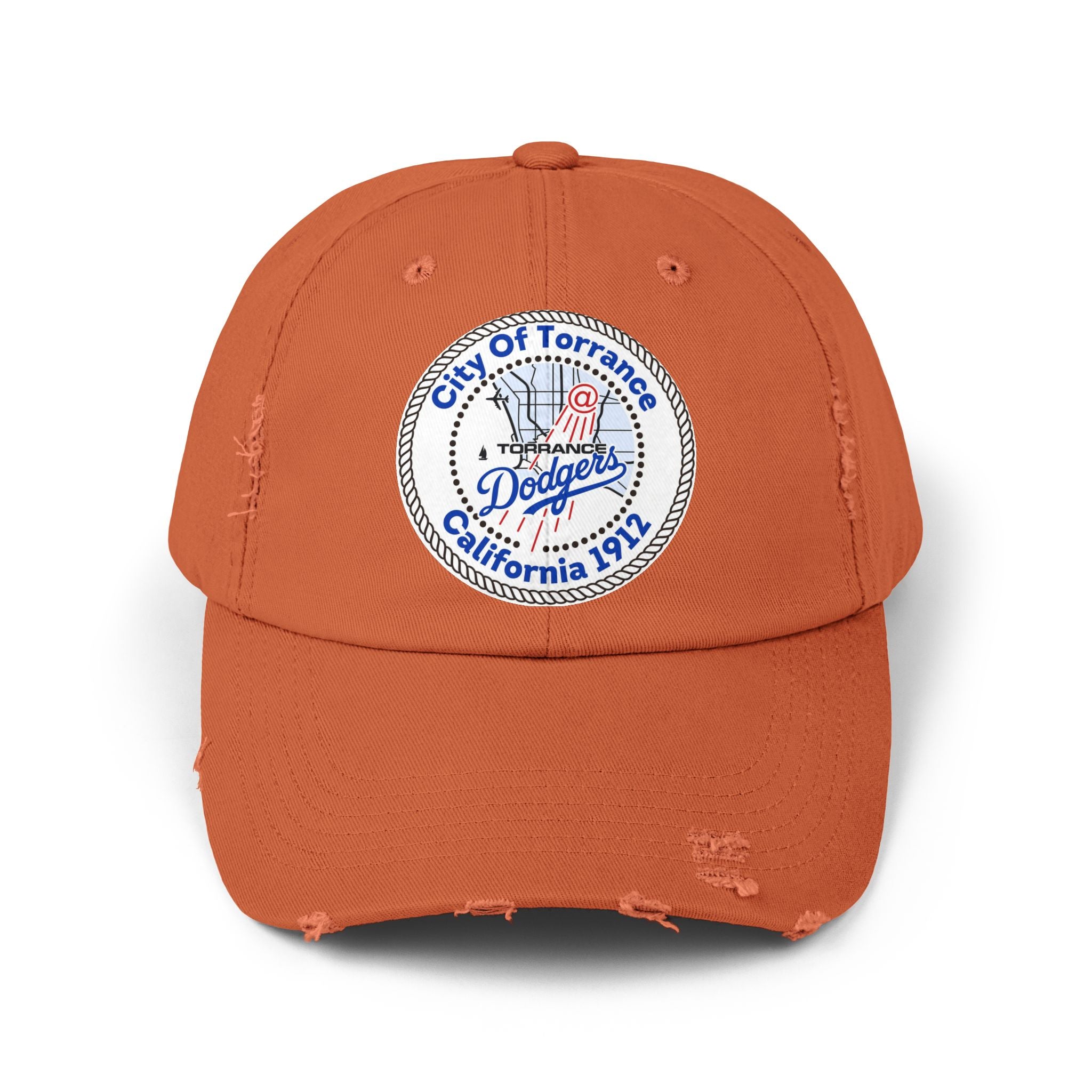 Distressed Baseball Cap with Torrance Dodgers Patch