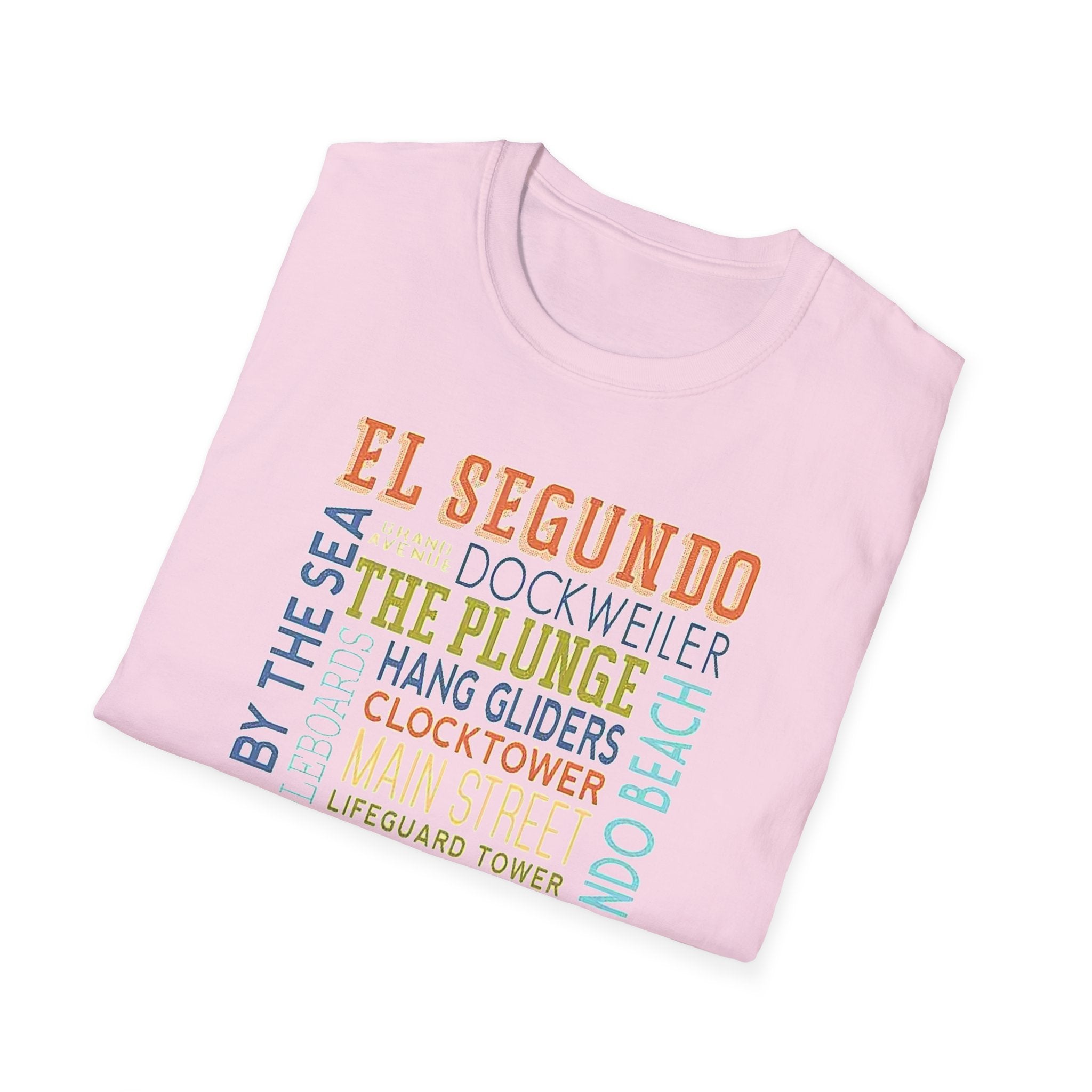 El Segundo Typography T-Shirt | Beach Town Landmarks Word Art