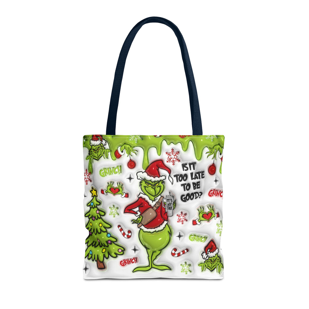 Christmas Tote Bag, Holiday Shopping Bag, Grinch Gift, Festive Reusable Bag, Cute Winter Accessory