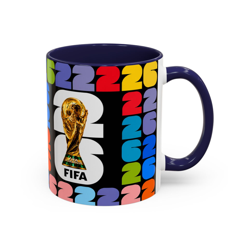 2026 World Cup Accent Coffee Mug – Colorful FIFA Trophy Design (11/15oz)
