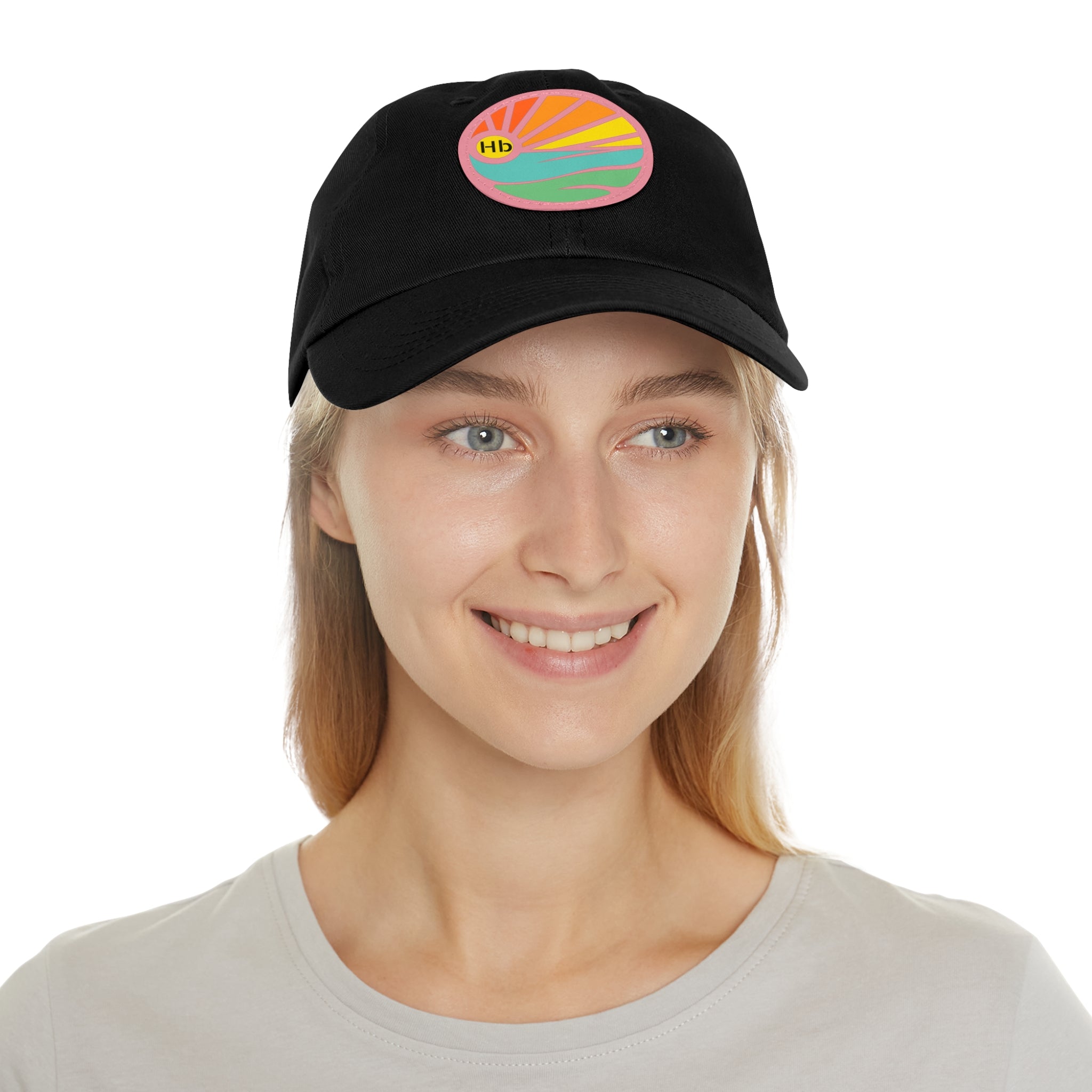 Hermosa Beach Sunset Wave Patch Hat | Mom and Dad Hat with Round Leather Patch #HermosaBeach
