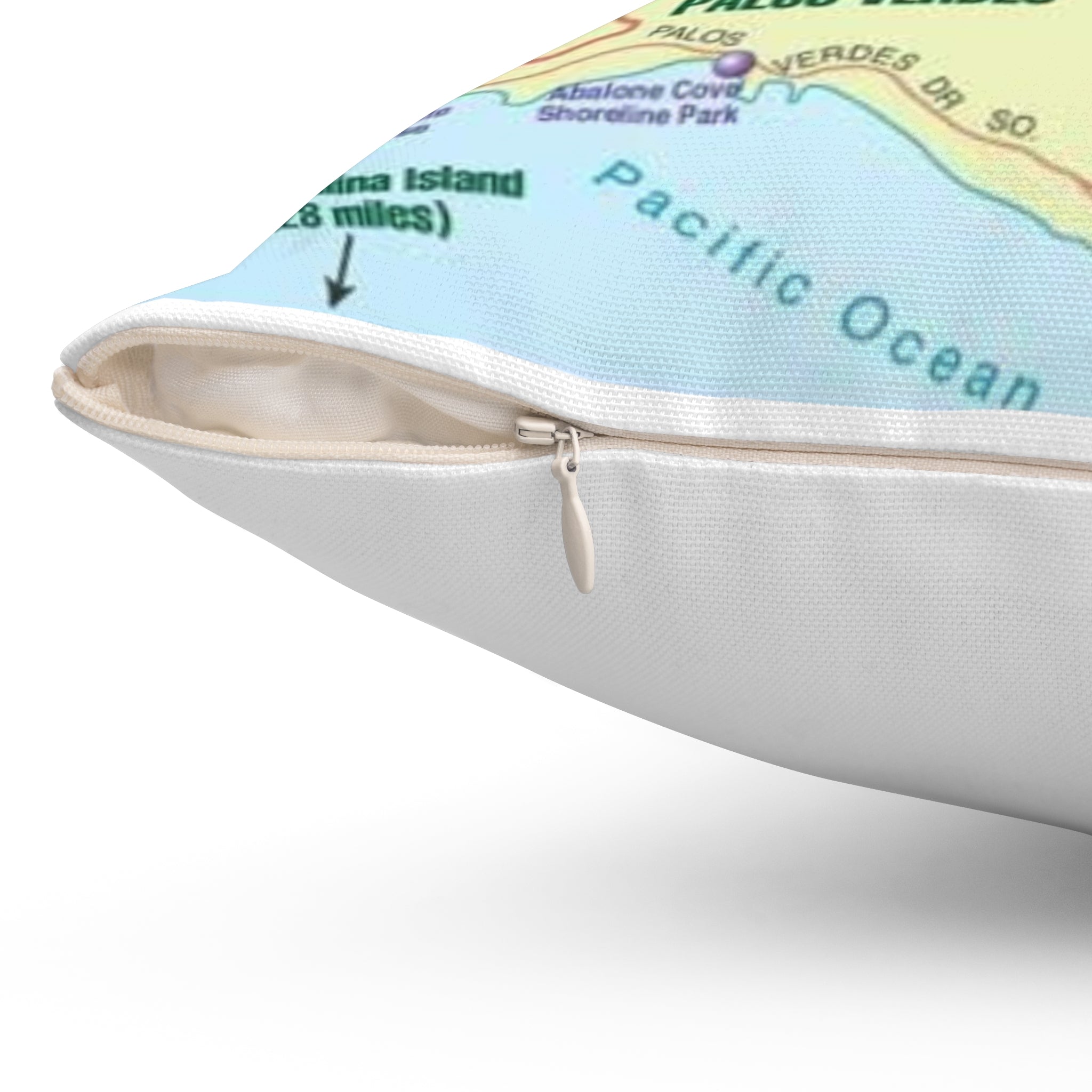 Redondo Beach California 90277 90278 MAP Spun Polyester Square Pillow