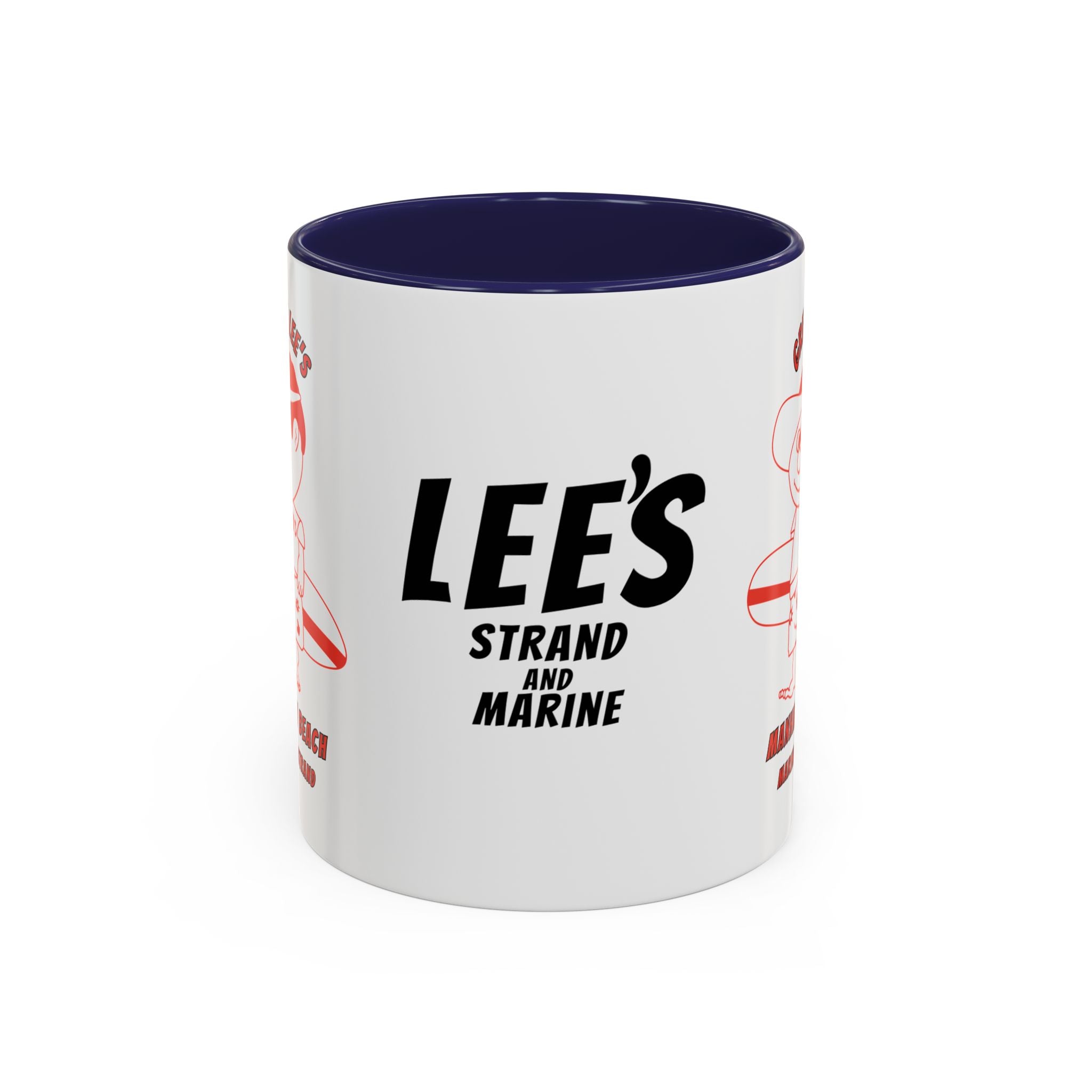 Greasy Lee's Surfer Logo Mug | Marine and Strand Manhattan Beach Old School  Accent Coffee Mug 11oz 15oz