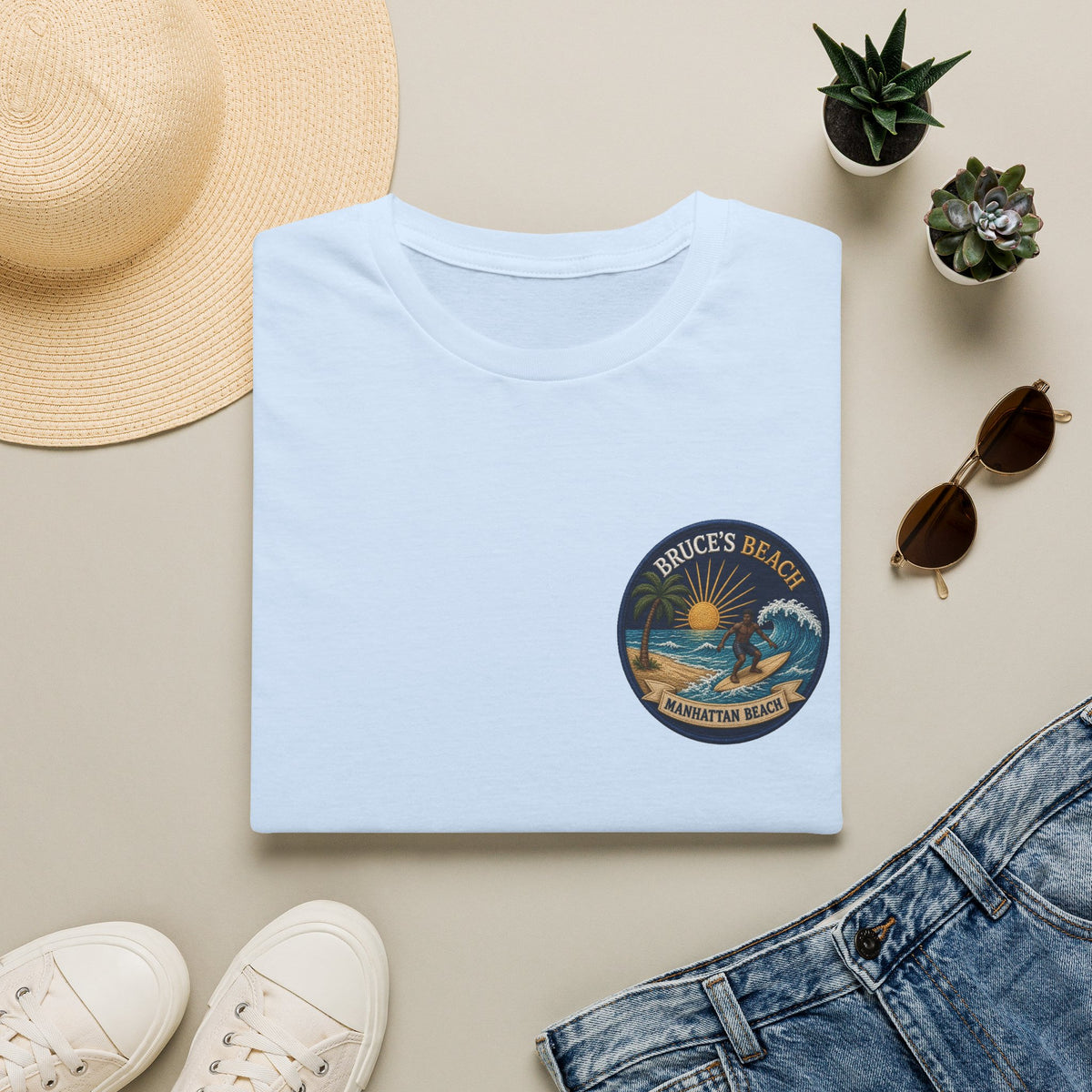 Bruce's Beach Manhattan Beach Surf Patch T-Shirt