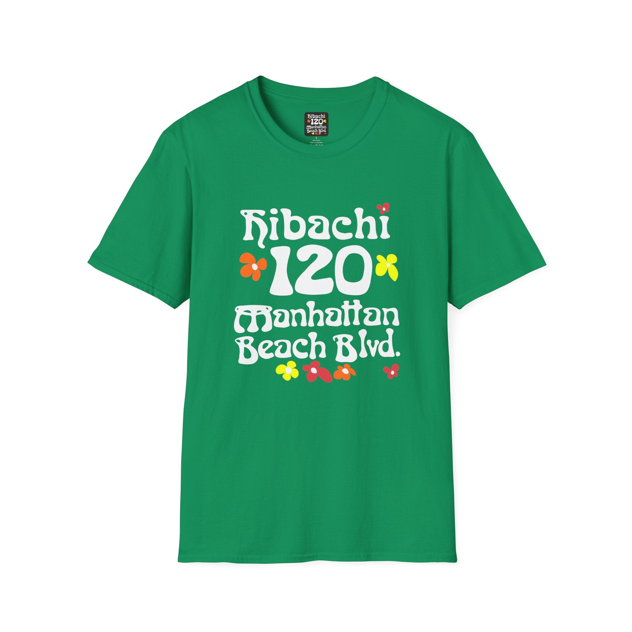 Hibachi 120 Manhattan Beach Blvd Restaurant #OldSchool T-Shirt — Retro Floral Surf Tee "Gone But Not Forgotten"