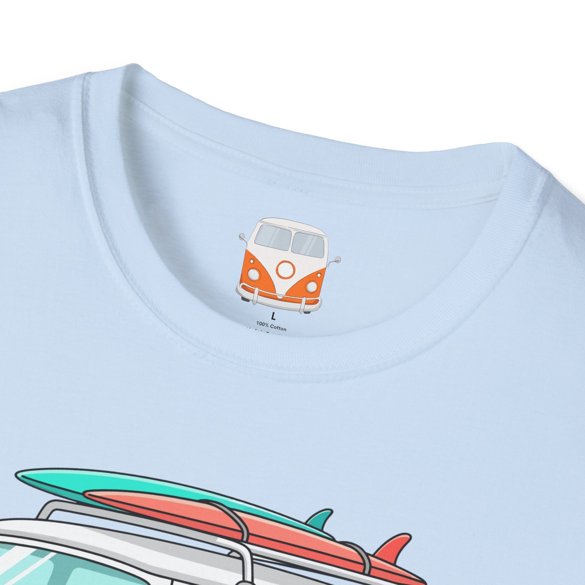 Retro Surf VW Van T-Shirt | Vintage Camper Bus Beach Tee Original Bare Feet