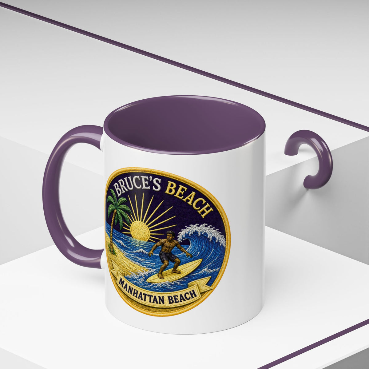 Manhattan Beach Surf Mug — Bruce’s Beach Coffee Cup (11/15oz Accent)