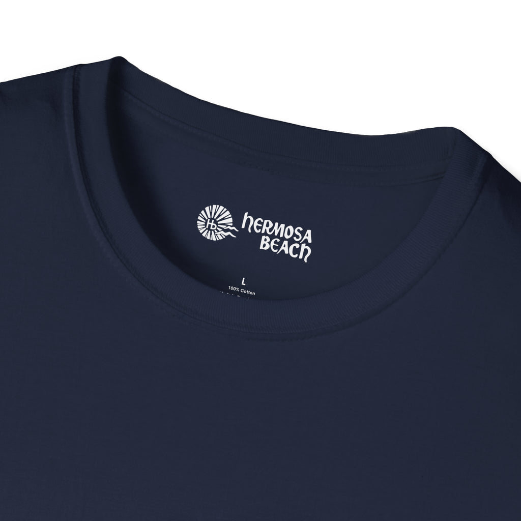 Hermosa Beach Sunburst Wave T-Shirt (printed front back neck) | Hb Minimal Logo Tee