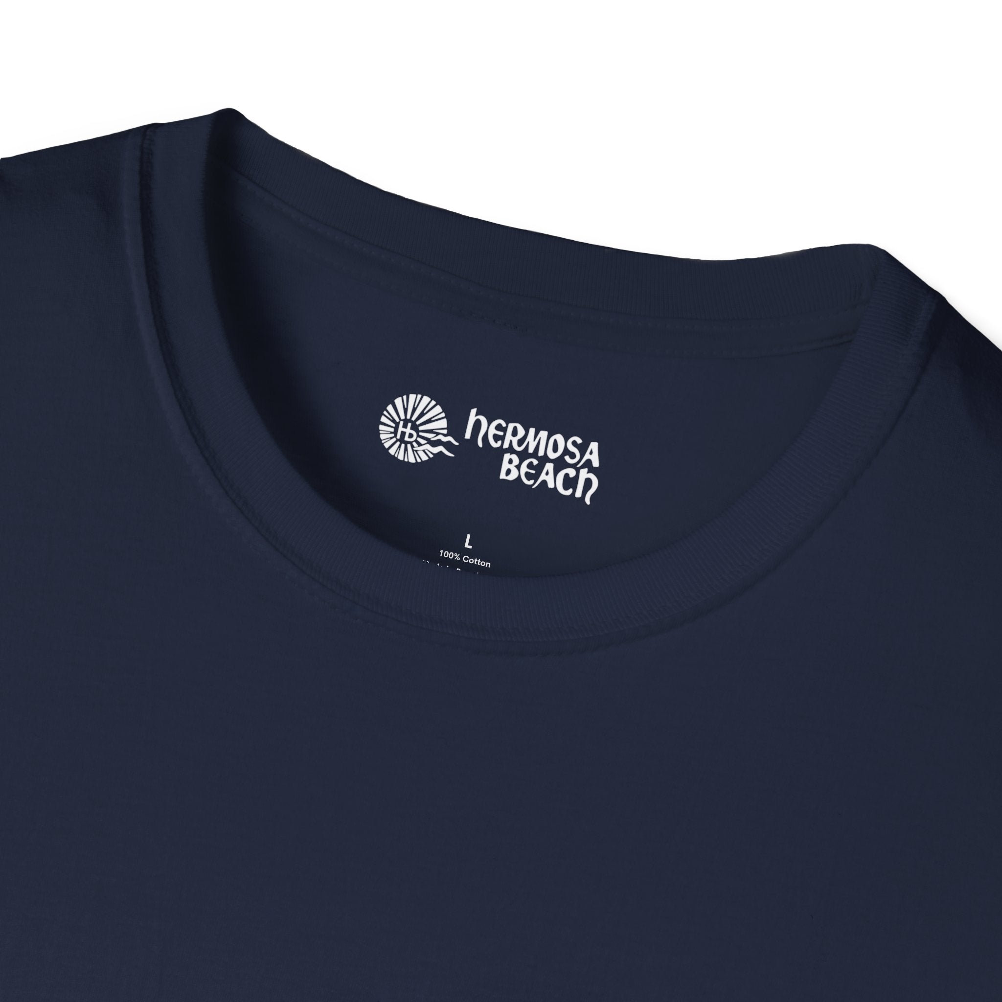 Hermosa Beach Sunburst Wave T-Shirt (printed front back neck) | Hb Minimal Logo Tee