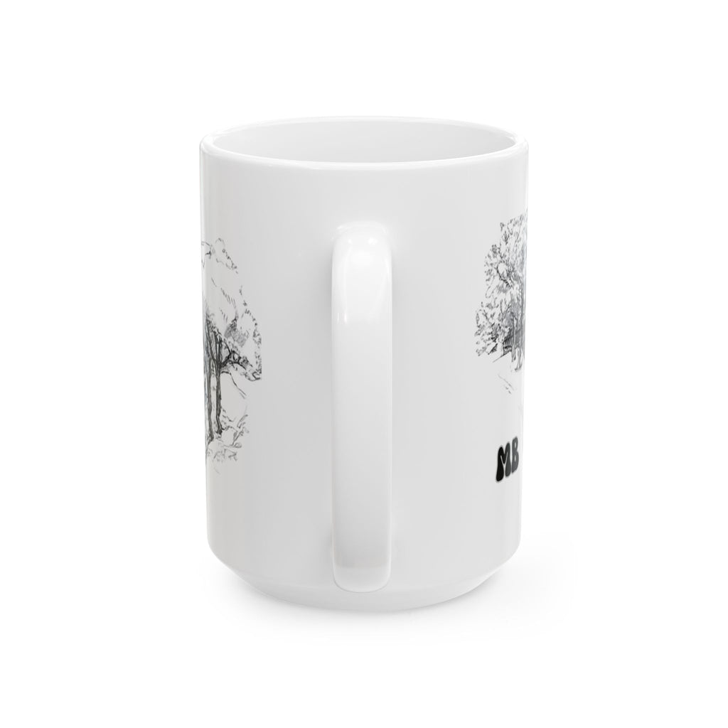 Hobo Bridge Manhattan Beach sketch Mug | Architectural black ink illustration, ceramic coffee cup
