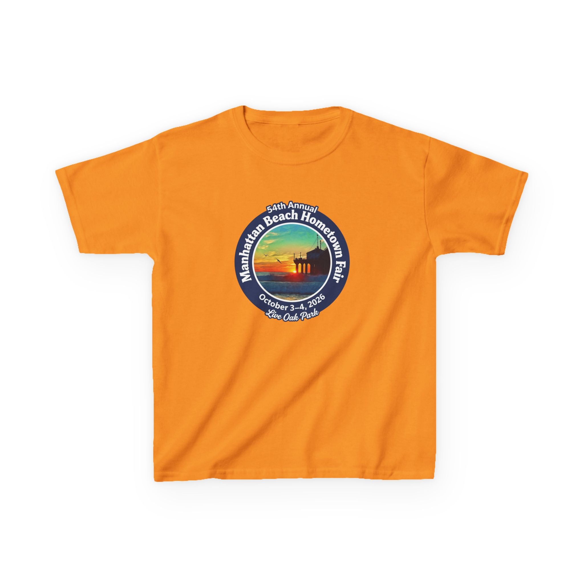 Kids Tee — Manhattan Beach Hometown Fair 2026 Sunset Logo