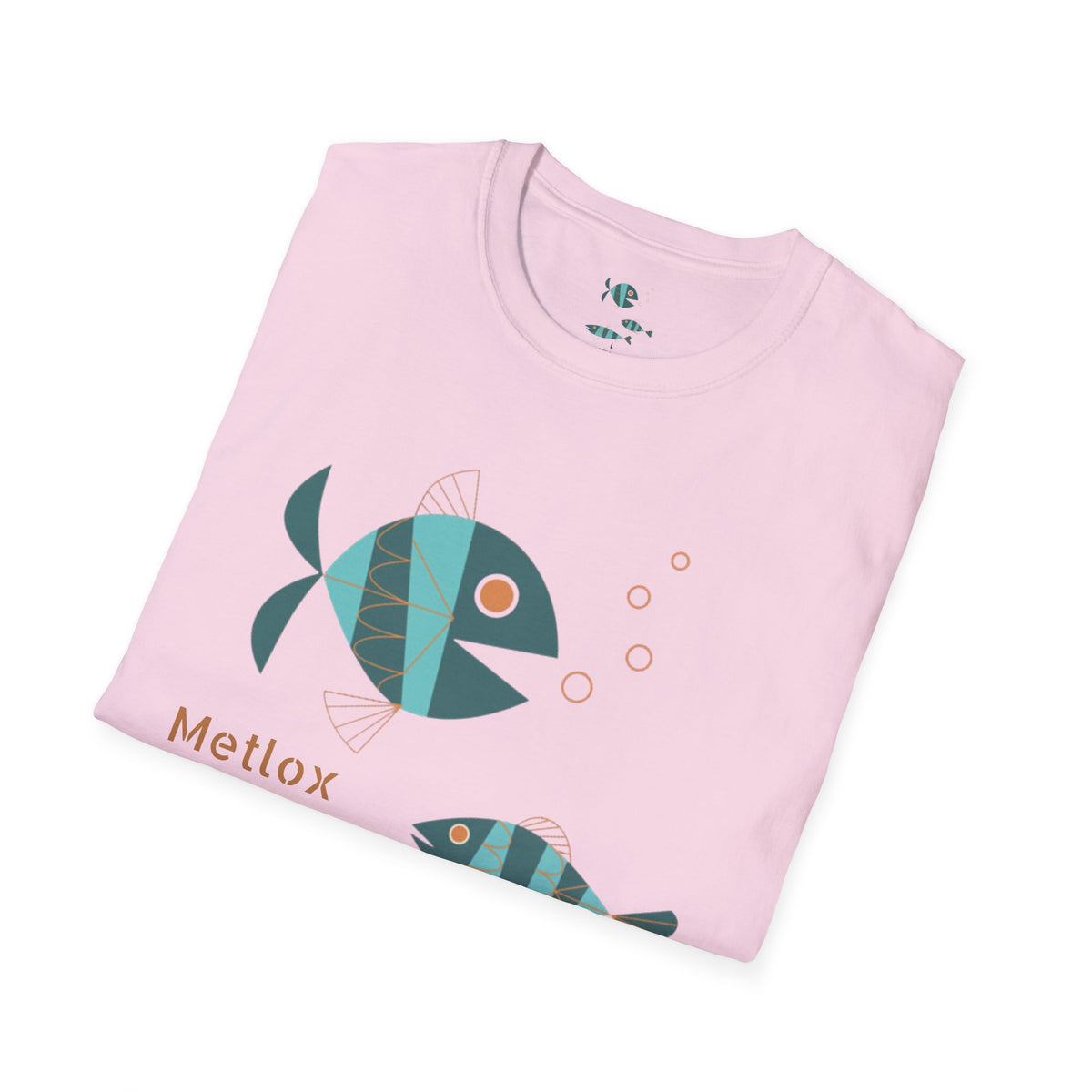 Metlox Pottery Fish Trio T-Shirt | Minimal Ocean Illustration