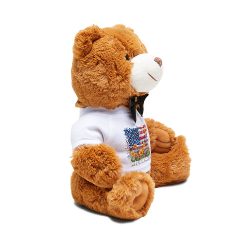 American Flag Floral Teddy Bear