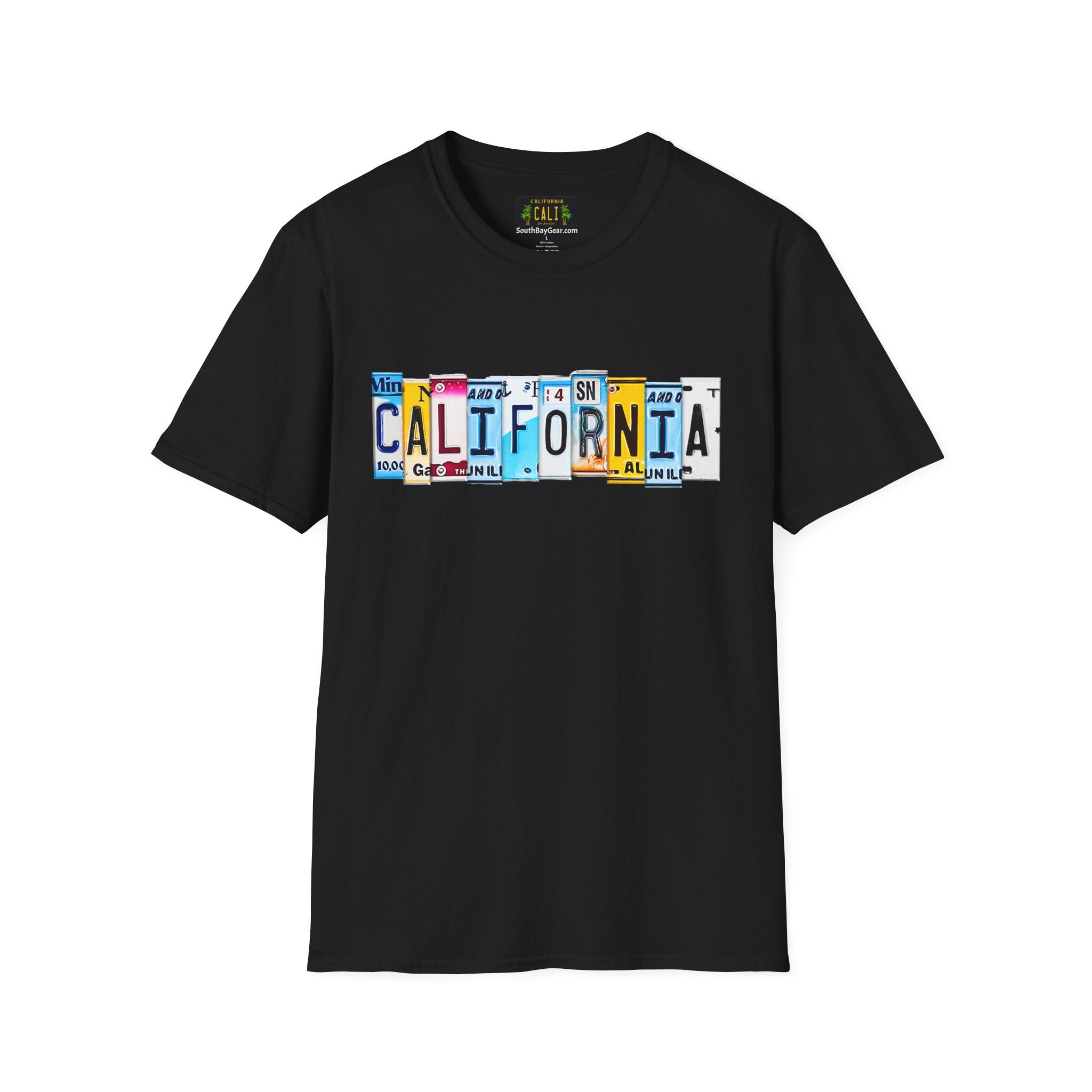 California License Plate Letters T-Shirt | Vintage Road Trip State Tee