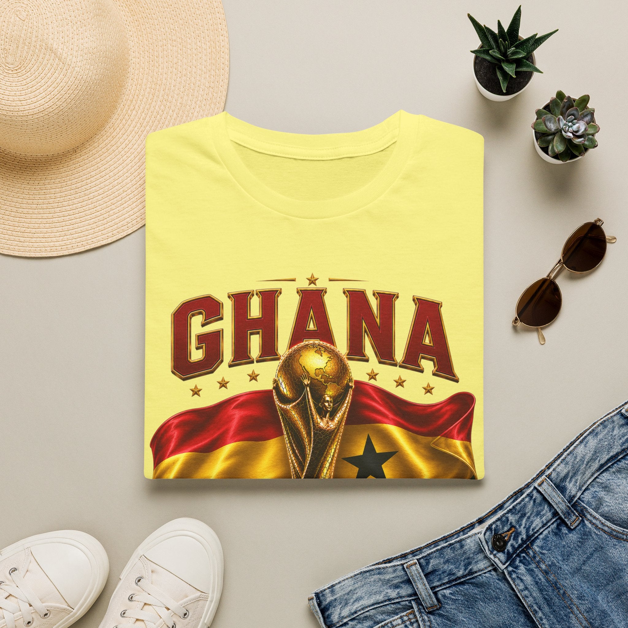 Ghana 2026 World Cup T-Shirt — Flag & Trophy Football Fan Tee