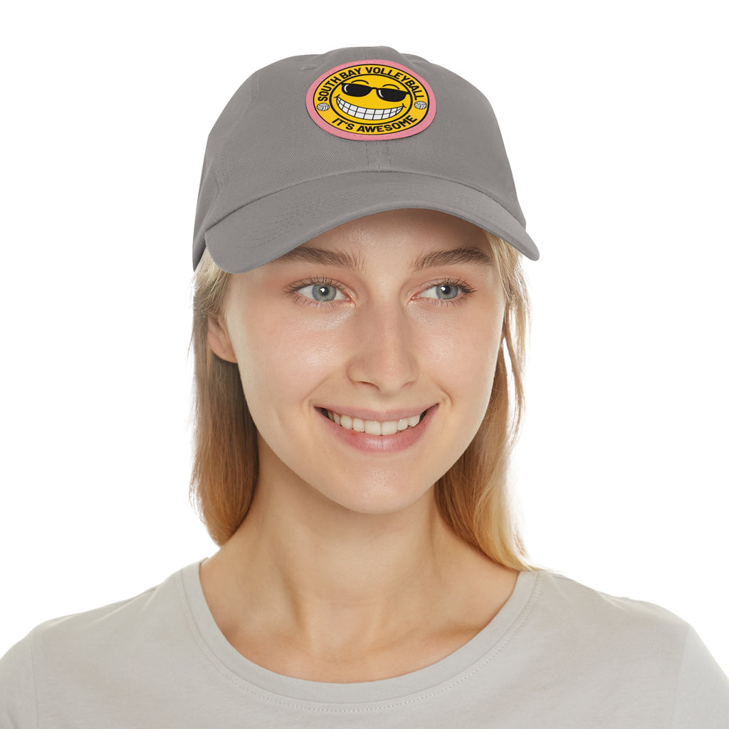 Volleyball Smiley Mom and Dad Hat — "South Bay Volleyball: It’s Awesome" Leather Patch