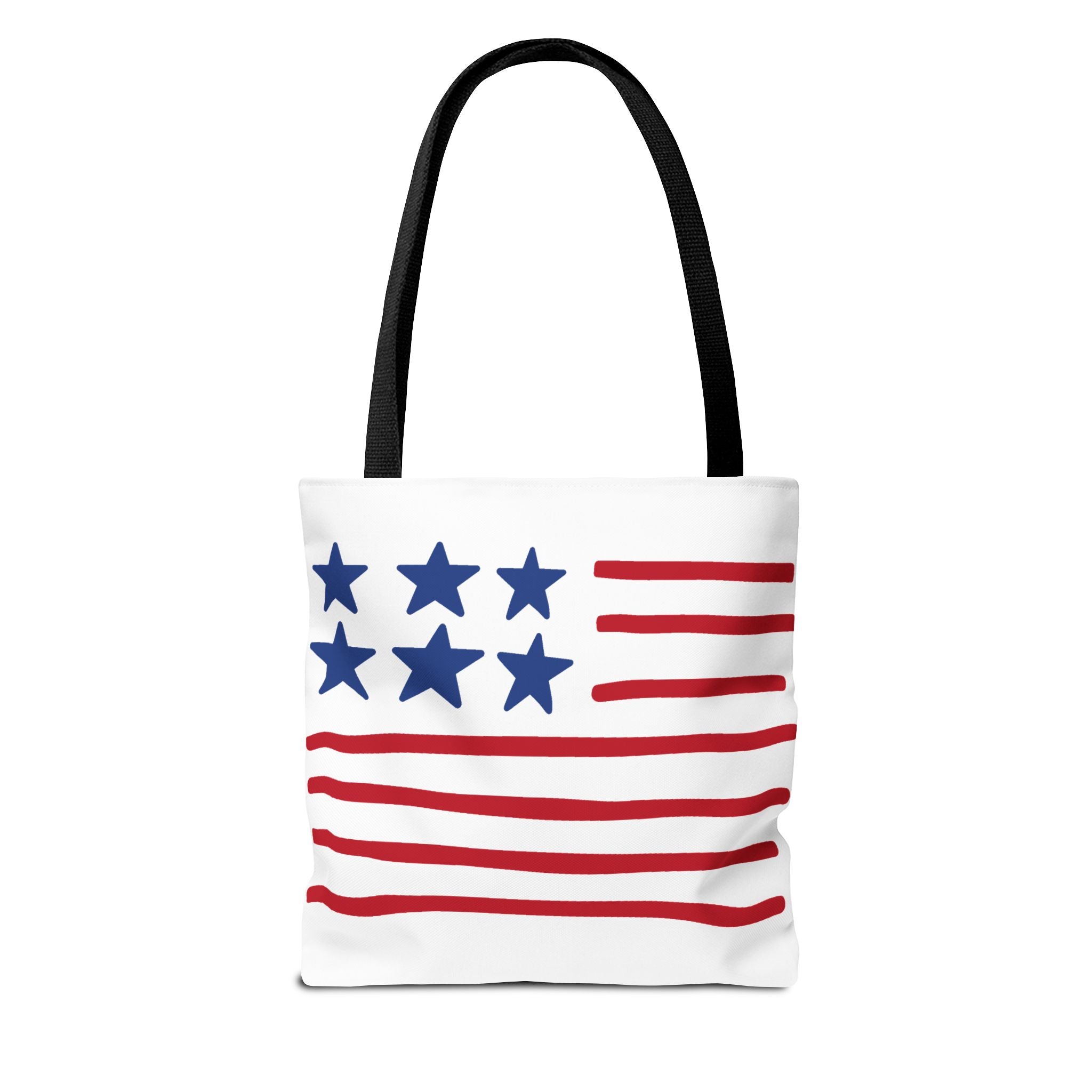 American Flag Stars & Stripes Tote Bag — Patriotic Canvas Beach Grocery Bag