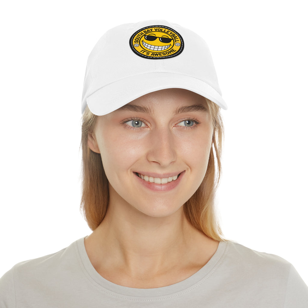 Volleyball Smiley Mom and Dad Hat — "South Bay Volleyball: It’s Awesome" Leather Patch